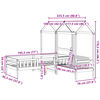 vidaXL Bed and Bench Set with Roof without Mattress 90x190 cm Single