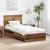 vidaXL Bed Frame with Headboard Old Wood 90 x 200 cm Engineered Wood