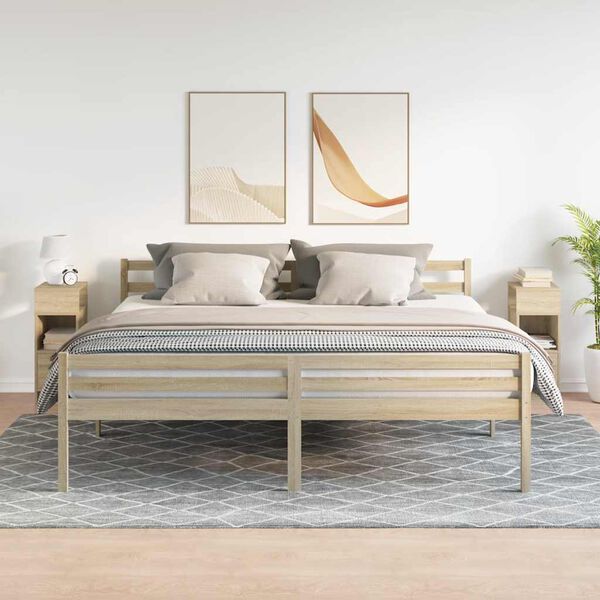 vidaXL Bedside Cabinets 2 pcs with Drawer Sonoma Oak 25x31x66 cm