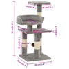vidaXL Cat Tree with Sisal Scratching Posts 65 cm Grey