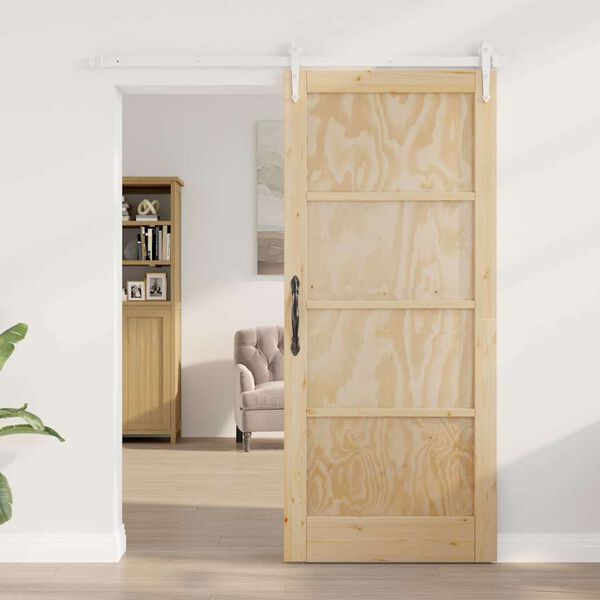 vidaXL Sliding Door ORKDAL Brown 86 x 211 cm Solid Pine Wood