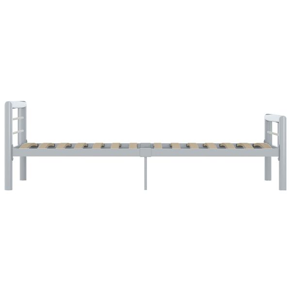 vidaXL Bed Frame without Mattress Grey and White Metal 100x200 cm