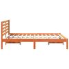 vidaXL Bed Frame with Headboard Wax Brown 120 x 190 cm Solid Pine Wood