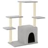 vidaXL Cat Tree with Sisal Scratching Posts Light Grey 97,5 cm