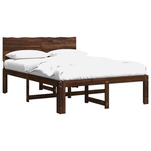 vidaXL Double Bed Frame with Headboard ROSTOCK Dark Brown 120 x 190 cm