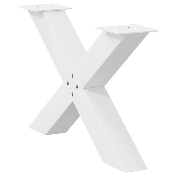 vidaXL Coffee Table Legs X-Shaped 2 pcs White 70x(42-43) cm Steel