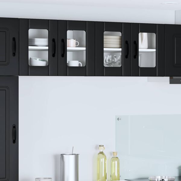 vidaXL Kitchen Cabinet 2 pcs Black 60 x 31 x 40 cm Engineered Wood