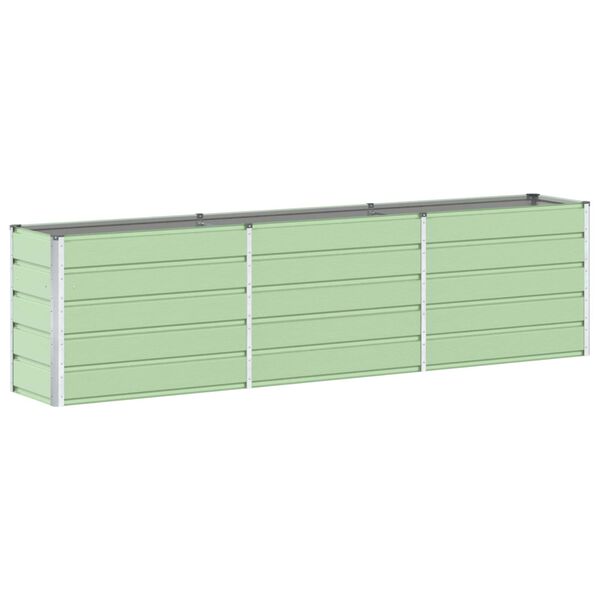 vidaXL Planter Pastel Green 290 x 90 x 77 cm Galvanised Steel