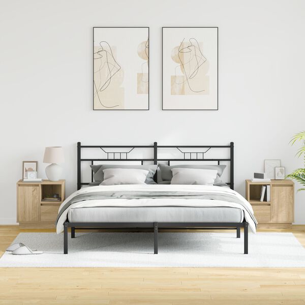 vidaXL Bedside Cabinet with Drawer 2 pcs Sonoma Oak 50 x 34.5 x 50 cm