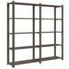 vidaXL 5-Tier Storage Rack Grey 170x38x170 cm Solid Wood Pine