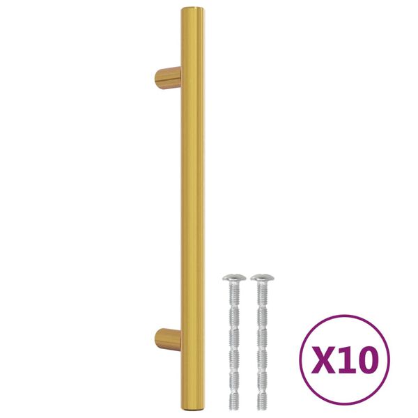 vidaXL Cabinet Handles 10 pcs Gold 128 mm Stainless Steel