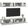 vidaXL Wall TV Cabinets 4 pcs Concrete Grey 100x30x30 cm