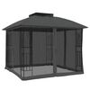 vidaXL Gazebo with Double Roof and Mesh Walls Anthracite 2.94x2.94 m Steel