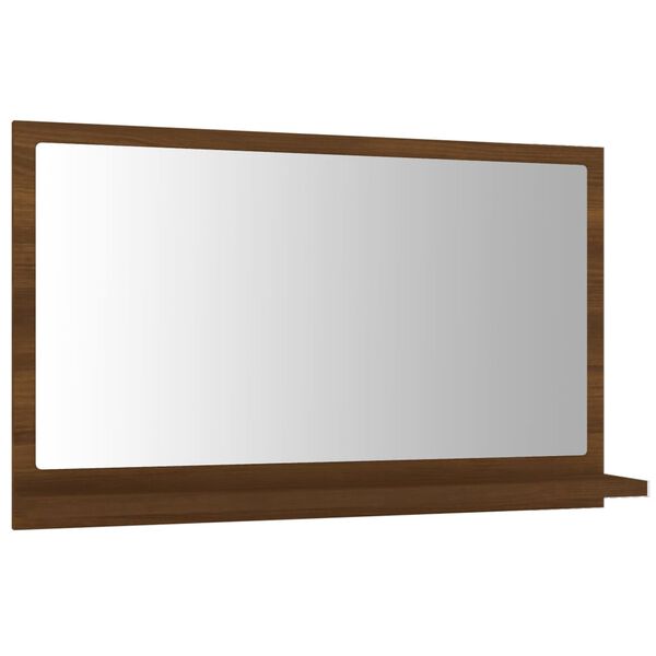 vidaXL Bathroom Mirror Brown Oak 60x10.5x37 cm Engineered Wood