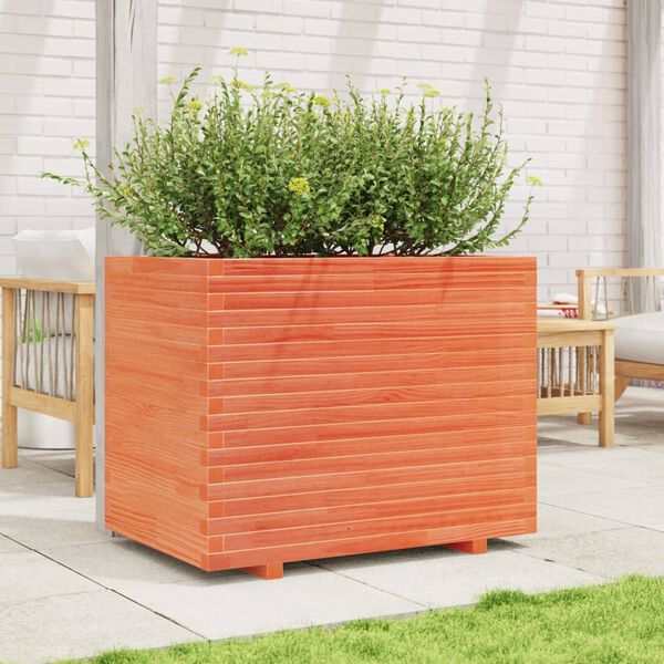 vidaXL Garden Planter Wax Brown 90x60x72.5 cm Solid Wood Pine