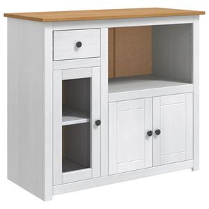VidaXL Microwave Sideboard PANAMA White and Honey Wax Solid-Pine