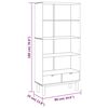 vidaXL Bookcase OTTA with 2 Drawers Brown Solid Wood Pine