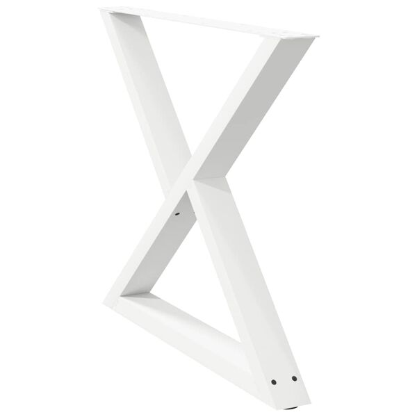 vidaXL Dining Table Legs 2 pcs White 90x(72-73.3) cm Steel