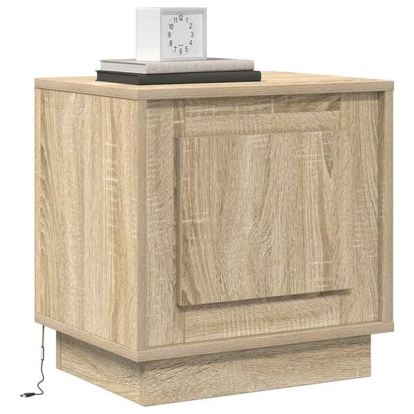 vidaXL Bedside Cabinet Sonoma Oak 44 x 34.5 x 45 cm Engineered Wood
