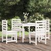 vidaXL 5 Piece Garden Dining Set White Solid Wood Pine