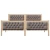 vidaXL Bed Frame with Headboard Taupe 180 x 200 cm Solid Pine Wood