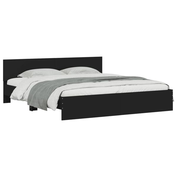 vidaXL Bed Frame with LED without Mattress Black 200x200 cm