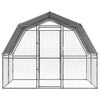 vidaXL Dog Cage with Roof and Door Silver Galvanised Steel