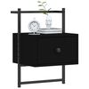 vidaXL Bedside Cabinet Wall-mounted Black 35x30x51 cm Engineered Wood