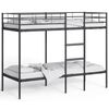 vidaXL Bunk Bed without Mattress Black 75x190 cm Small Single Steel
