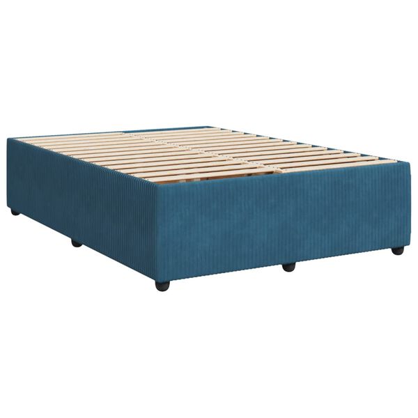 vidaXL Bed Frame without Mattress Blue 140x200 cm Velvet
