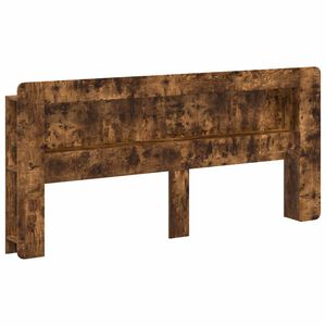 vidaXL Headboard Cabinet with Storage Smoked Oak Engineered Wood
