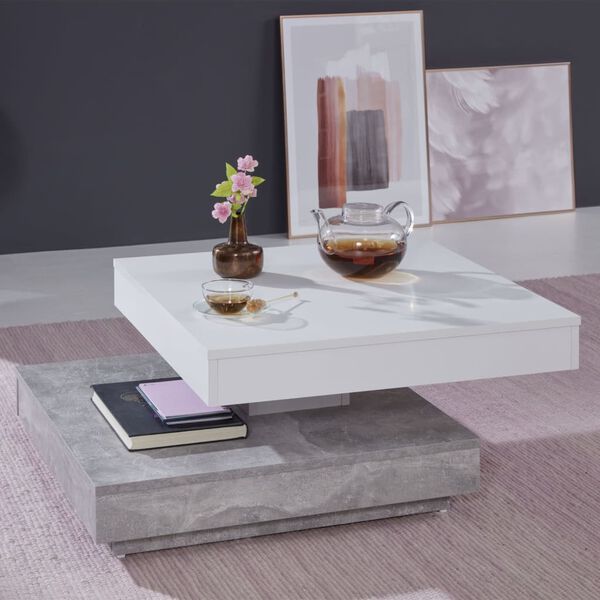Trendteam Coffee Table Universal CT-119 Concrete Grey and White
