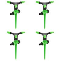 vidaXL Rotating Sprinklers 4 pcs Green and Black 16x13.5x25.5 cm ABS&PP