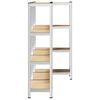 vidaXL 4-Layer Storage Shelves 3 pcs Silver Steel&Engineered Wood