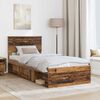 vidaXL Bed Frame with Headboard Old Wood 90 x 190 cm Engineered wood