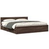 vidaXL Bed Frame with Headboard without Mattress Brown Oak 200x200 cm