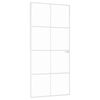 vidaXL Interior Door White 93x201.5 cm Tempered Glass&Aluminium Slim