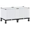 vidaXL Garden Planter with Wheels White 80 x 40 x 48 cm PP