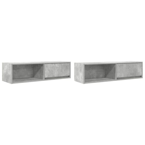 vidaXL TV Cabinets 2 pcs Concrete Grey 100x31x25.5 cm Engineered Wood