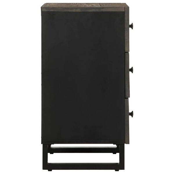 vidaXL Bedside Cabinet Black 50x33x62 cm Solid Wood Mango