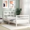 vidaXL Bed Frame without Mattress White Small Single Solid Wood