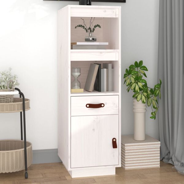 vidaXL Highboard White 34x40x108,5 cm Solid Wood Pine