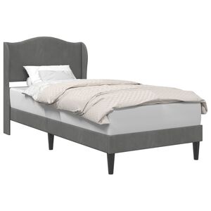 vidaXL Bed Frame with Headboard Dark Grey 90 x 190 cm Velvet