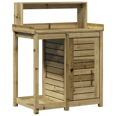 vidaXL Potting Table with Shelves 82.5x50x109.5 cm Impregnated Wood Pine