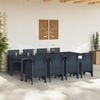 vidaXL Garden Dining Set 9 pcs Anthracite Polypropylene