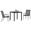 vidaXL Garden Dining Set 3 pcs Black Textilene and steel