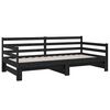 vidaXL Pull-out Day Bed without Mattress Black 2x(90x190)cm