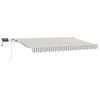 vidaXL Retractable Awning Light Grey and White 500 x 300 cm