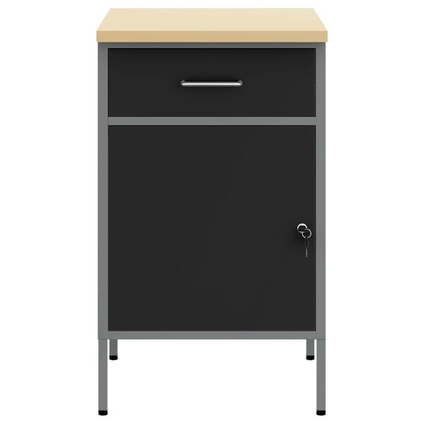 vidaXL Workbench Black and grey 50 x 55 x 85 cm Powder-coated steel