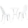 vidaXL Garden Bistro Set 3 pcs White Aluminium